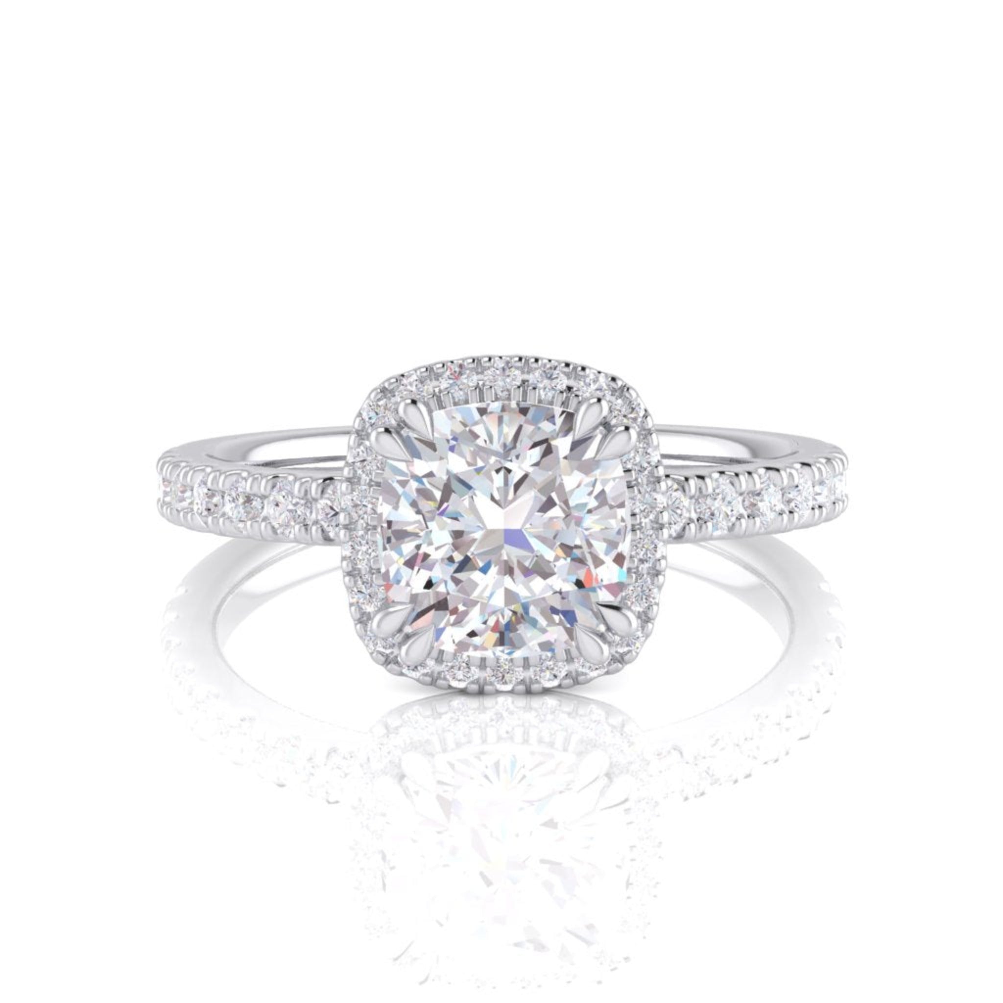 Hazel Cushion Diamond Halo Engagement Ring